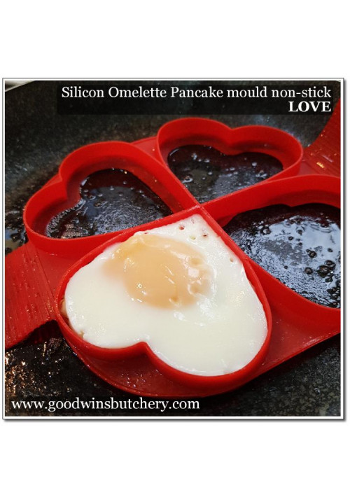 Silicon pancake-omelette mould non-stick RED LOVE shape